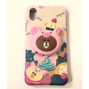 iPhone X Super Cute Bear Case With Pop Socket